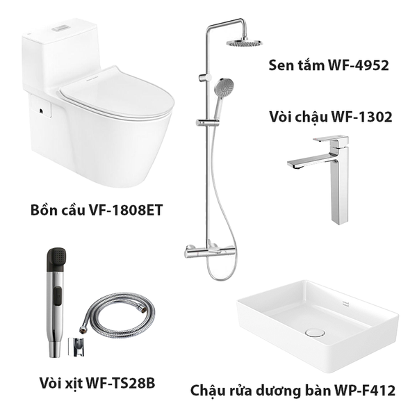 Combo American Standard VF-1808ET + WP-F412 + WF-TS28B + WF-1302 + WF-4952