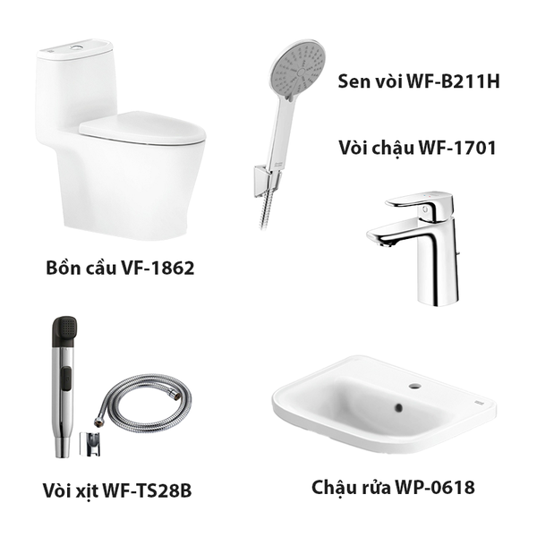 Combo American Standard  VF-1862 + VF-0462 + WF-TS28W + WF-1M01 + WF-1M11 + WF-B211H