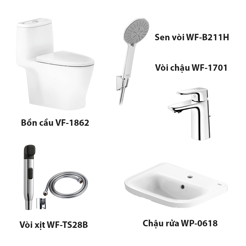  Combo American Standard  VF-1862 + VF-0462 + WF-TS28W + WF-1M01 + WF-1M11 + WF-B211H 