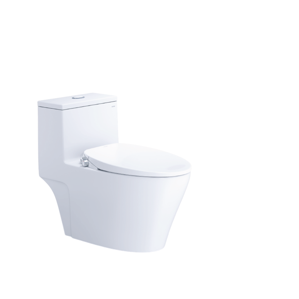 Bàn cầu 1 khối Caesar C1353 (không nắp) + nắp rửa cơ TAF060 Bùi Minh