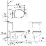  Bàn cầu 2 khối Caesar CD1325 