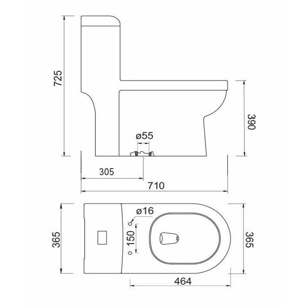  Bàn cầu 1 khối Sanfi S304 