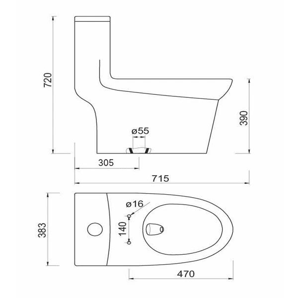  Bàn cầu 1 khối Sanfi S306 