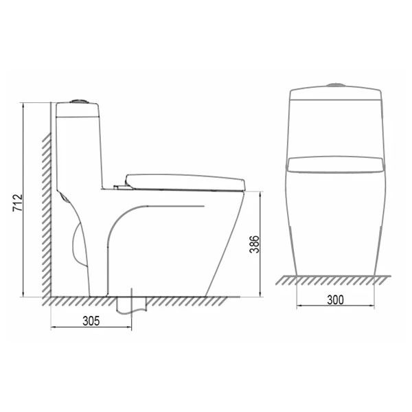  Bàn cầu 1 khối Sanfi S308 