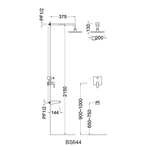 Bộ sen âm tường Caesar BS644 - Bùi Minh