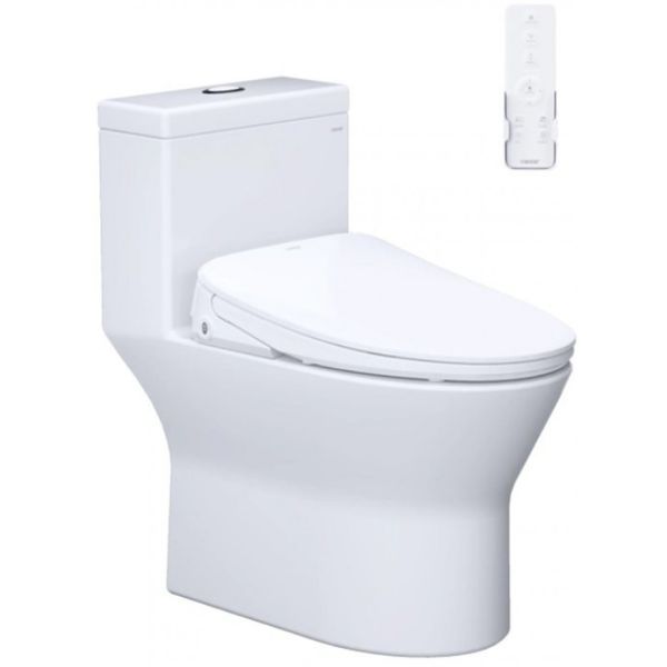  Bàn cầu 1 khối Caesar C1374 (không nắp) + nắp rửa TAF710H 