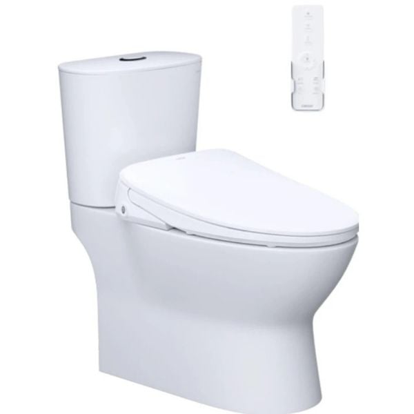 Bàn cầu 2 khối Caesar CD1320 (không nắp) + nắp rửa TAF710H Bùi Minh