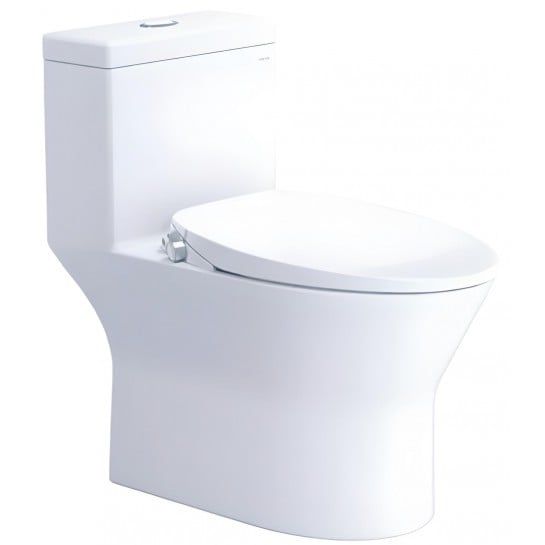 Bàn cầu 1 khối Caesar C1374 (Không nắp) + Nắp rửa cơ TAF060 - Bùi Minh