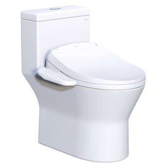 Bàn cầu 1 khối Caesar C1374 (Không nắp) + Nắp rửa cơ TAF400H - Bùi Minh