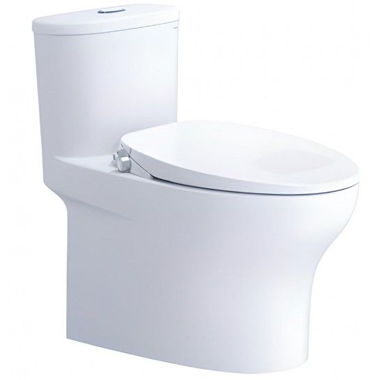 Bàn cầu 1 khối Caesar C1394 (Không nắp) + Nắp rửa cơ TAF060 - Bùi Minh