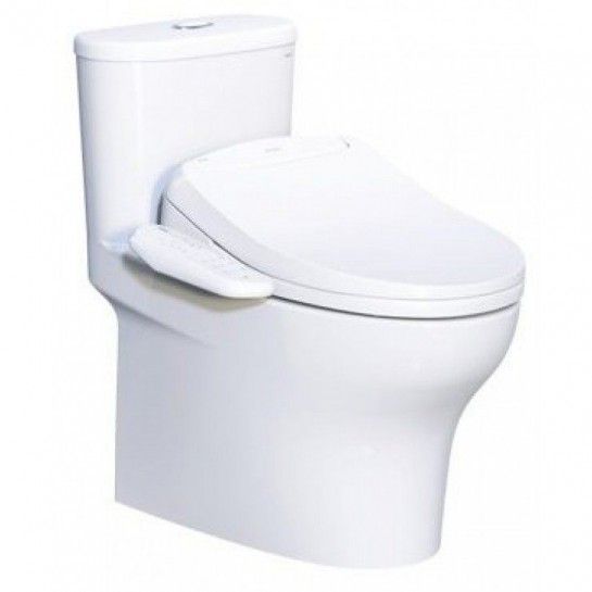 Bàn cầu 1 khối Caesar C1394 (Không nắp) + Nắp rửa cơ TAF400H - Bùi Minh