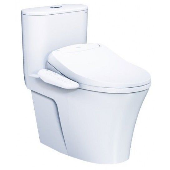 Bàn cầu 1 khối Caesar C1395 (Không nắp) + Nắp rửa cơ TAF400H - Bùi Minh