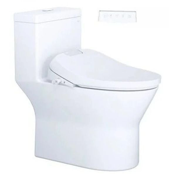 Bàn cầu 1 khối Caesar C1374 (không nắp) + nắp rửa TAF610H