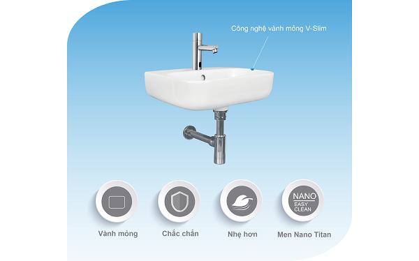  Chậu rửa treo tường Viglacera V23 