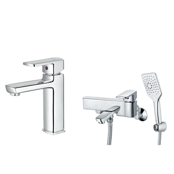 Combo vòi sen + vòi chậu nóng lạnh Caesar B550CU+S553C Bùi Minh