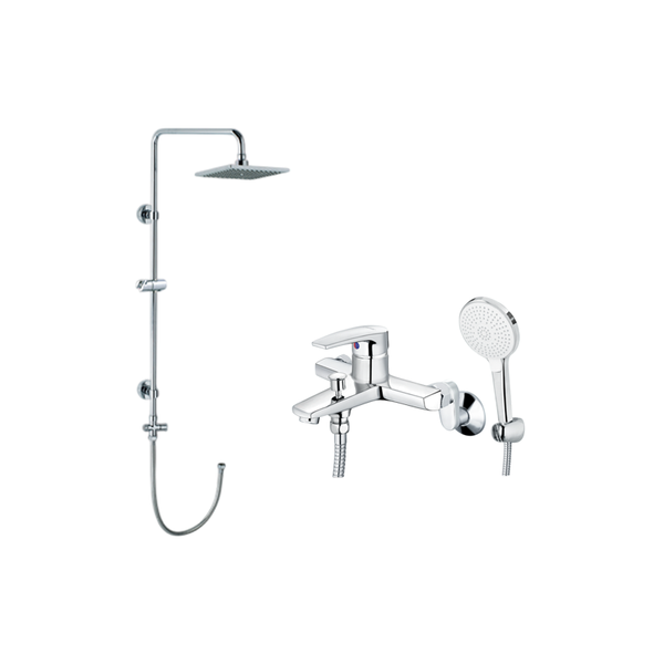 Combo sen tắm đứng kết hợp vòi sen nóng lạnh Caesar BS124 + S393C Bùi Minh