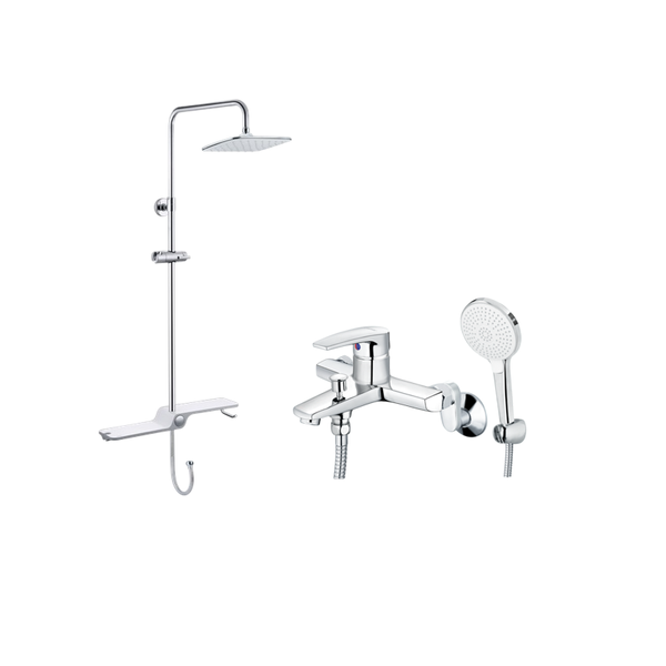 Combo sen tắm đứng kết hợp vòi sen nóng lạnh Caesar BS127 + S393C Bùi Minh