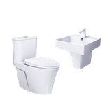  Combo bàn cầu một khối + lavabo + chân treo Caesar C1395 + LF5263 + PF2463 