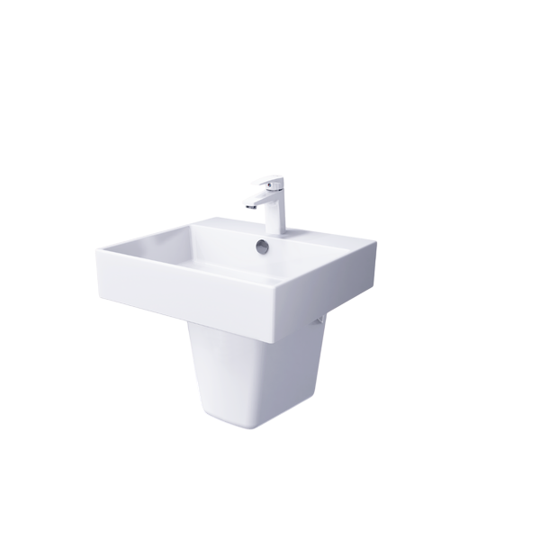 Combo lavabo treo + chân sứ Caesar LF5263 + PF2463 Bùi Minh