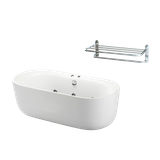  Combo bồn tắm chân yếm lập thể + kệ khăn 2 tầng Caesar MT0770 + Q924 