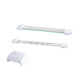  Combo kệ gương + thanh treo khăn + hộp đựng giấy vệ sinh Caesar Q940 + Q941 + Q944 