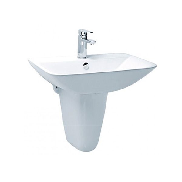 Chậu rửa treo tường Caesar L2365 + chân lavabo treo P2443 - Bùi Minh