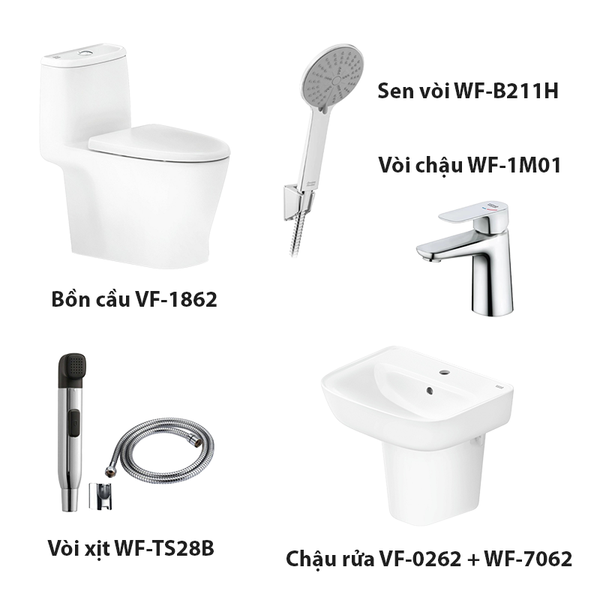 Combo American Standard VF-1862 + VF-0262 + WF-7062 + WF-TS28W + WF-1M01 + WF-1M11 + WF-B211H