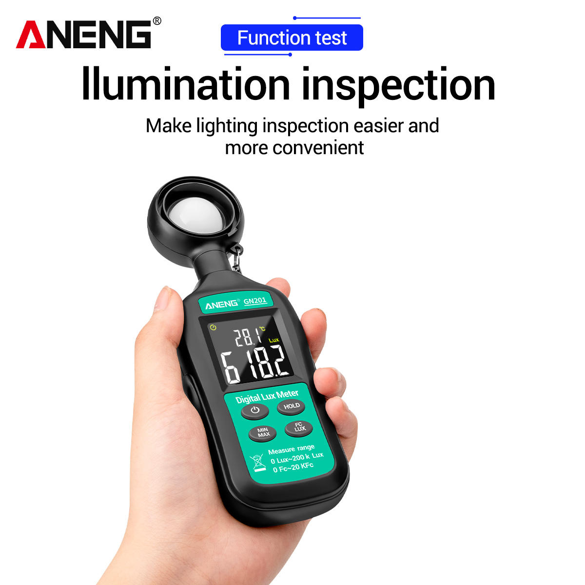 Máy Đo Cường Độ Ánh Sáng ANENG GN201 - Đo Cường Độ Ánh Sáng Lux