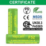  Lithium Ion Pin Vapcell F52 