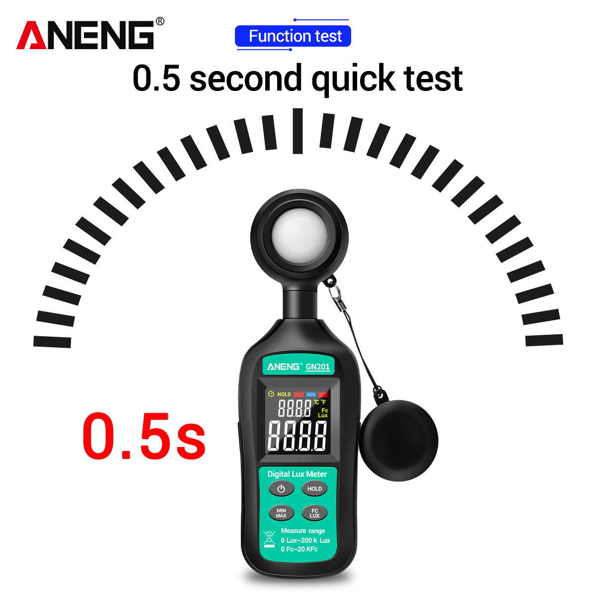 Máy Đo Cường Độ Ánh Sáng ANENG GN201 - Đo Cường Độ Ánh Sáng Lux