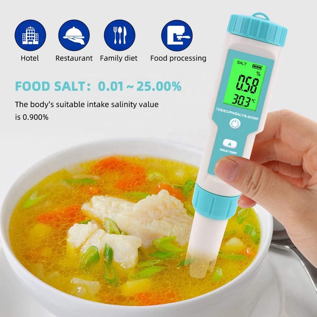 Medidor de Calidad de Agua 7 en 1: ¡Monitoreo Completo y Preciso! - Medidor Orp 7 En 1 Salinidad Sg Tds Ec