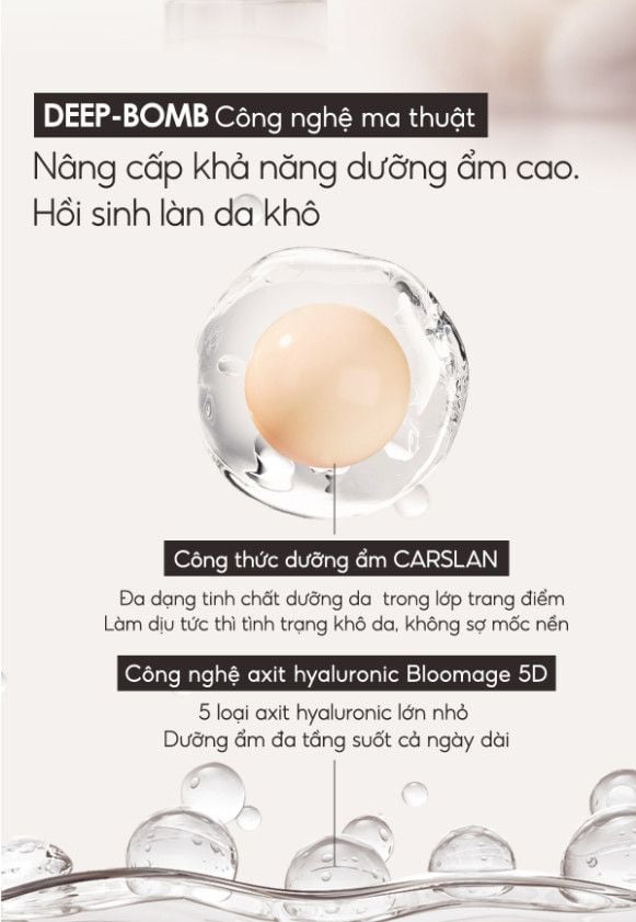 Kem Nền Carslan Dạng Lỏng Kiểm Soát Dầu Lâu Trôi Chống Thấm Nước Suốt 24h 30g