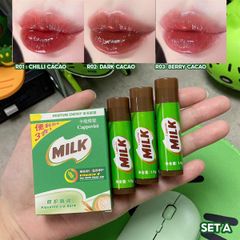 Set 3 Son Dưỡng Có Màu Cappuvini Milo Moisture Energy Flavoured Lip Balm CAPU39 - Set A