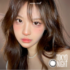 Kính Áp Tròng Màu Nâu Xám ANGEL EYES Cosmo - RUBY TOKYO NIGHT 14mm 0 độ