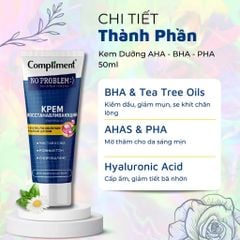 Kem Dưỡng Compliment No Problem AHA-BHA-PHA Tái Tạo, Phục Hồi Da Dầu Mụn 50ml