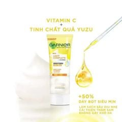 Sữa Rửa Mặt Garnier Tạo Bọt Dưỡng Sáng Làn Da Light Complete Vitamin C Whip Foam 50ml