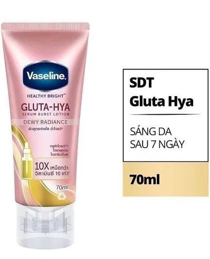 Sữa Dưỡng Thể Trắng Sáng Đều Màu Da Ban Đêm Vaseline Healthy Bright Gluta-Hya Serum Burst Lotion 300ml
