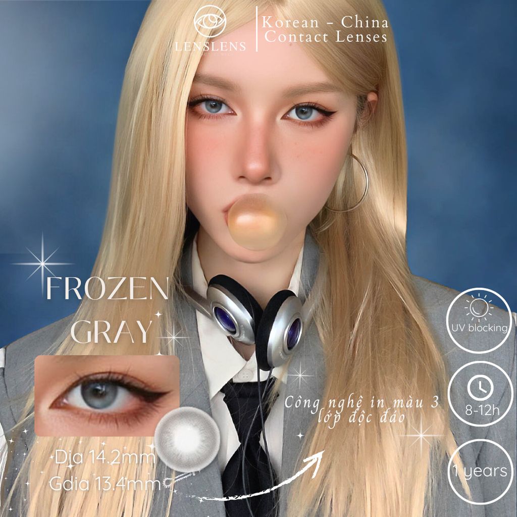 Lens Thời Trang DOUYIN ( 1 cặp) - FROZEN GRAY 0 độ