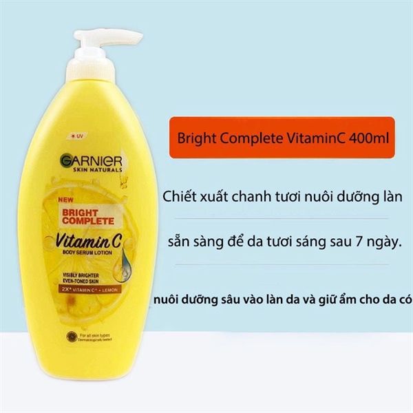 Sữa Dưỡng Thể Toàn Thân Garnier Bright Complete Body Lotion 400ml - Thái Lan