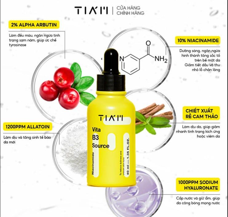Serum Tia'm Làm Sáng, Phục Hồi Cho Da Dầu Mụn, Nhạy Cảm 40ml