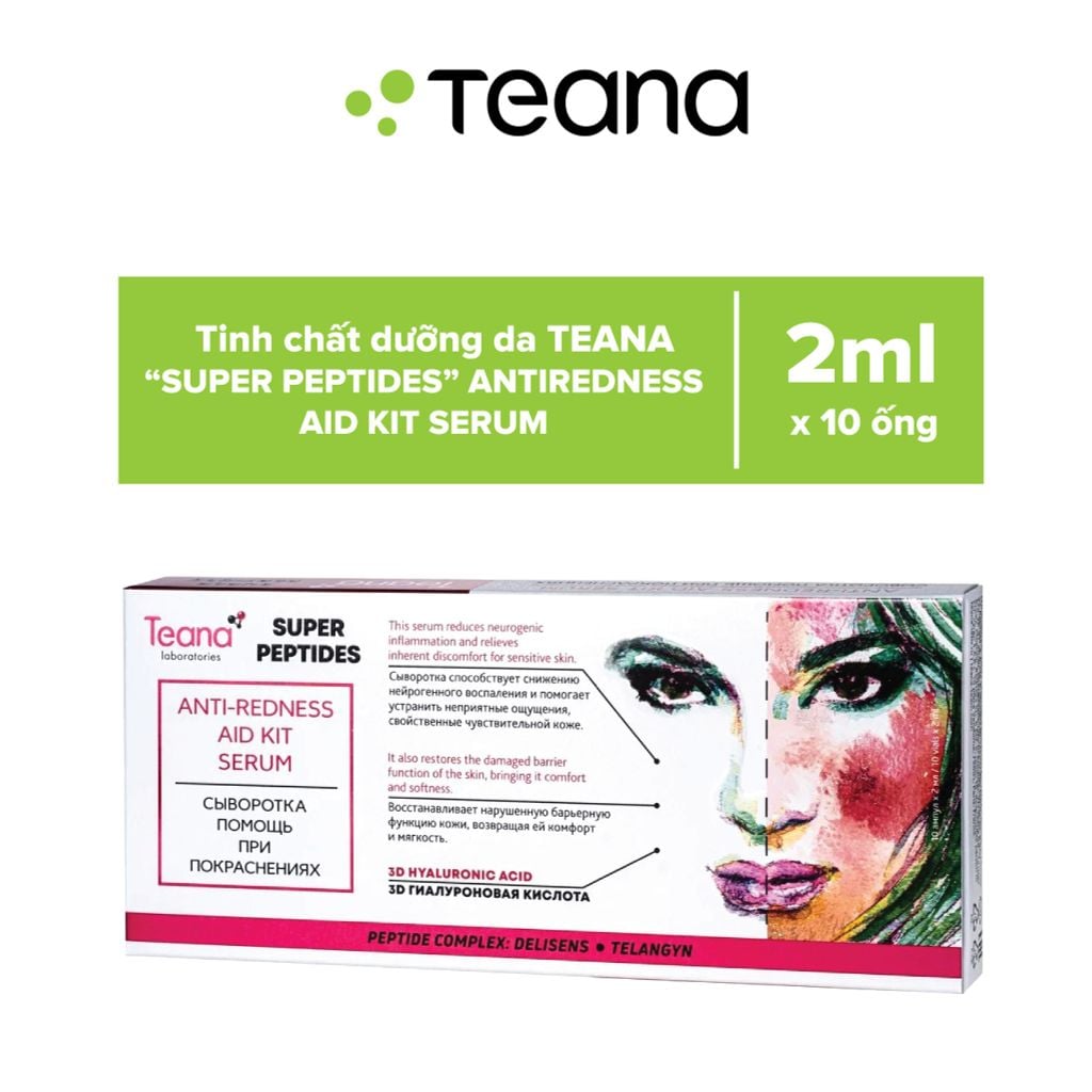 Serum Teana Giảm Đỏ, Viêm & Phục Hồi Da Nhạy Cảm 2ml x 10 Ống