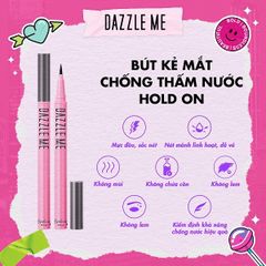 Bút Kẻ Mắt Nước Siêu Mảnh Chống Thấm Nước DAZZLE ME Hold On Waterproof Eyeliner 01 Black Màu Đen 2gr