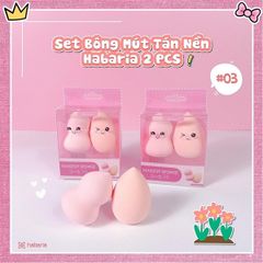 Set 2 Bông Mút Trang Điểm HABARIA - Màu Ngẫu Nhiên
