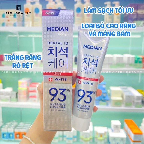 [4 MÀU] Kem Đánh Răng Giúp Trắng Răng, Giảm Ố, Loại Bỏ Mùi Hôi Median Dental IQ 93% Toothpaste 120g