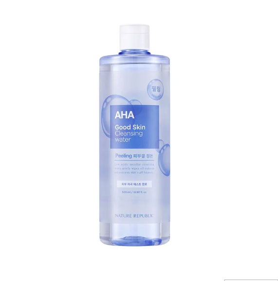 Nước Tẩy Trang Loại Bỏ Tế Bào Chết & Làm Sáng Da Nature Republic AHA Good Skin Cleansing Water - Peeling 500ml