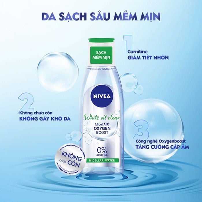 Nước tẩy trang Nivea MicellAIR Oxygen Boost 200ml