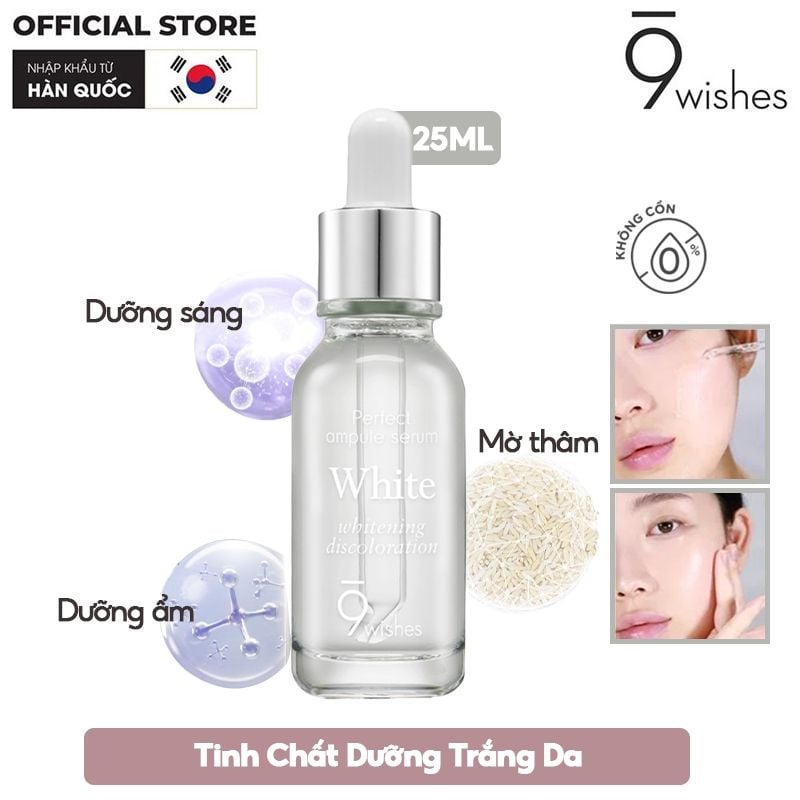 Tinh Chất Dưỡng Sáng Da, Mờ Thâm Nám 9 Wishes Whitening Discoloration Ampule Serum 25ml