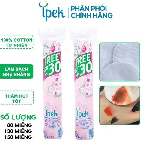 Bông tẩy Trang 100% Cotton Ipek Klasik Cotton Pads