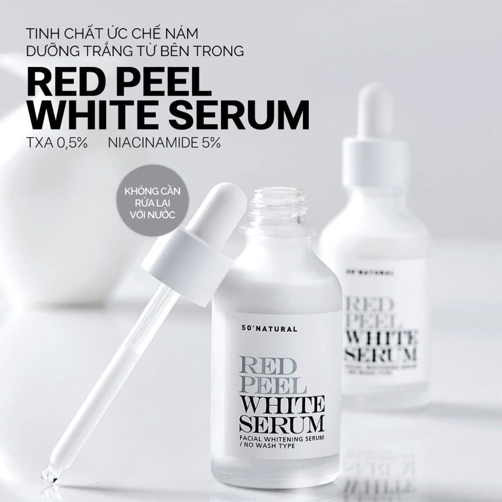 Tinh Chất SO’ NATURAL Red Peel White 35ml – Ức Chế Nám, Giảm Thâm Sạm & Dưỡng Trắng Sâu Từ Bên Trong