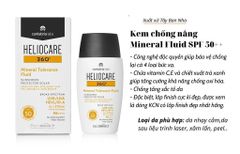 Kem Chống Nắng Nâng Tone HELIOCARE 360 Mineral Tolerance Fluid 50ml - MỌI LOẠI DA, DA NHẠY CẢM, DA SAU XÂM LẤN